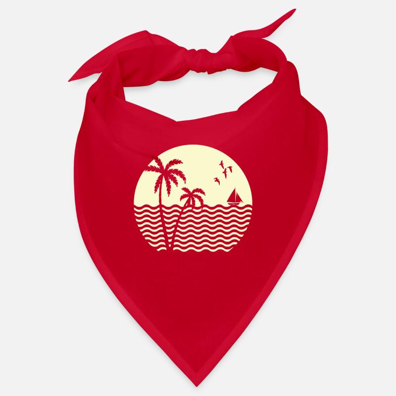 beach with palm trees and blue ocean Bandana