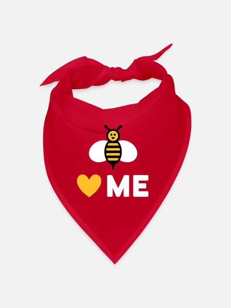 Bees love me (Biene, Herz) - Bandana - Rot - Vorne