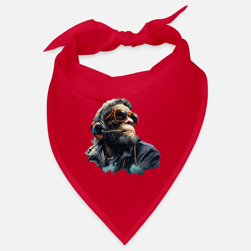 Gamer Chimp mit Headset Bandana