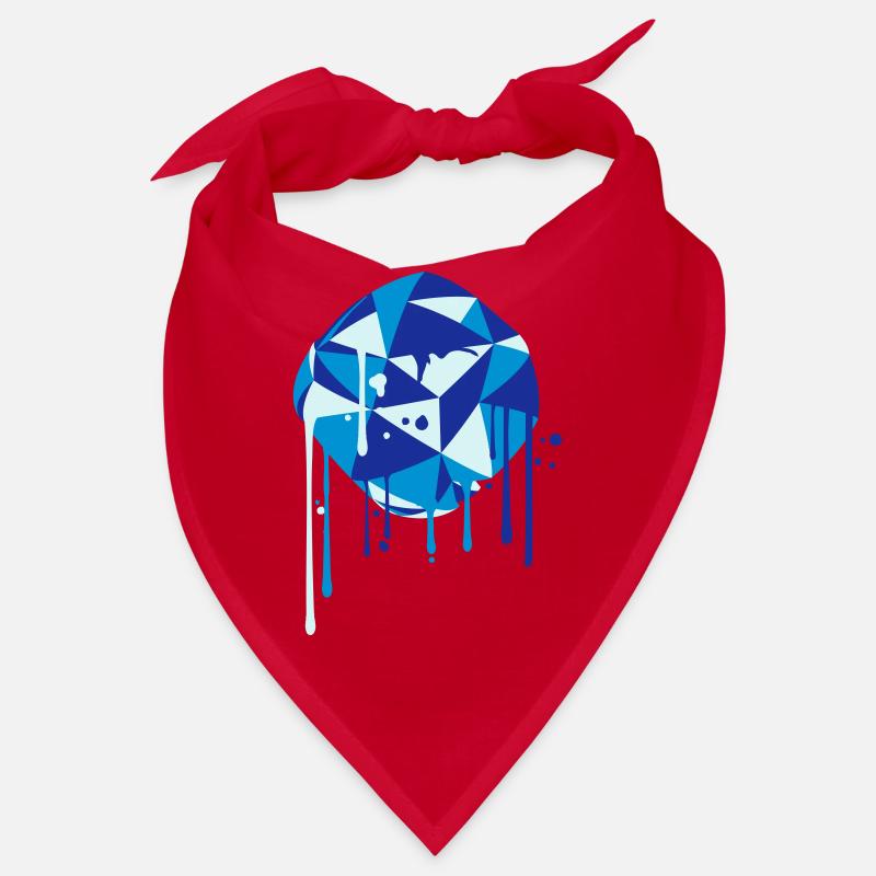 ball art spray graffiti drip round circle blue Bandana
