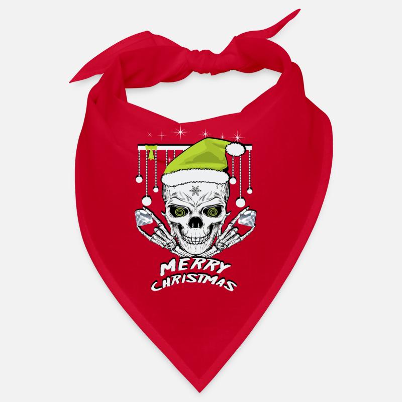 Grüne Weihnachts Totenkopf Bandana