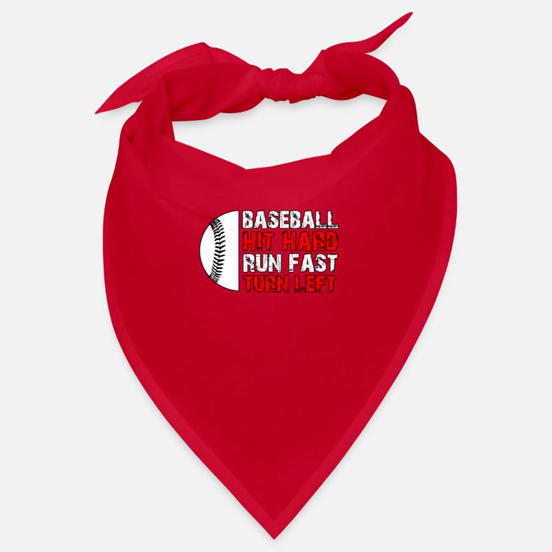 Baseball Hustle Hit Hard Run Fast - Bandana - rouge