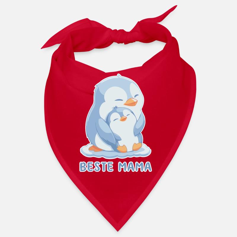 Beste Mama Pinguin Muttertag - Bandana - Rot