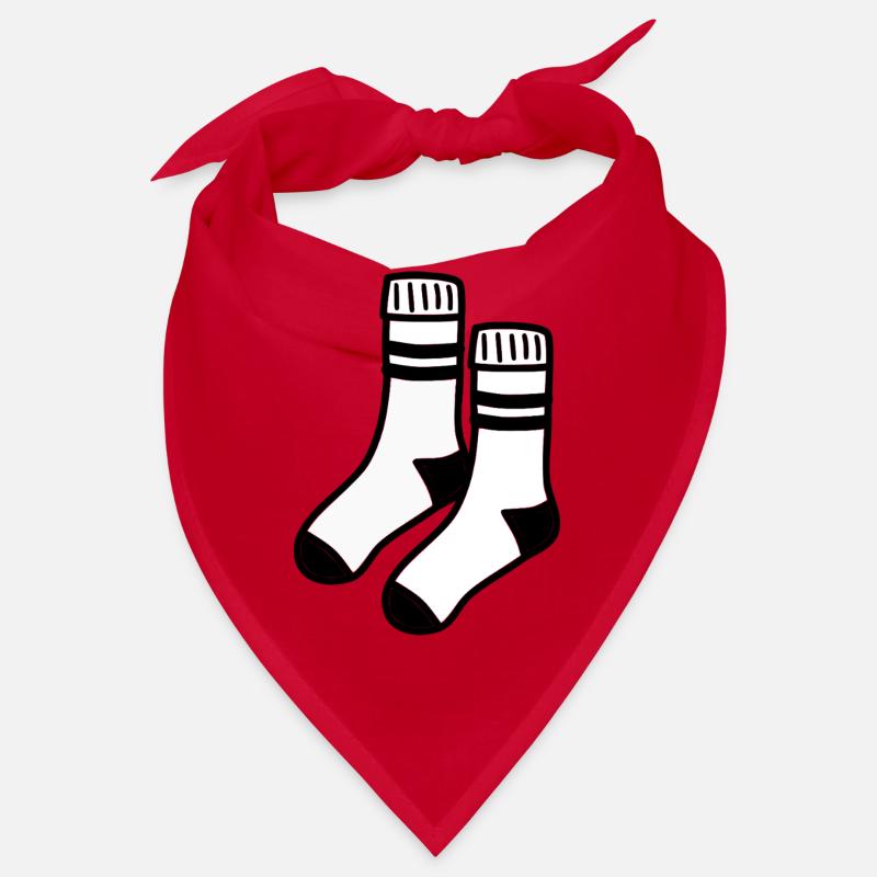 Chaussettes blanches - Bandana - rouge