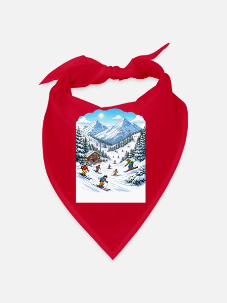 Bergski-Abenteuer Wintersport - Bandana - Rot - Vorne