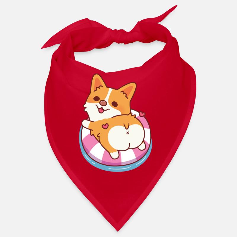 Süßer Corgi entspannt im Pool-Float-Sommer Bandana