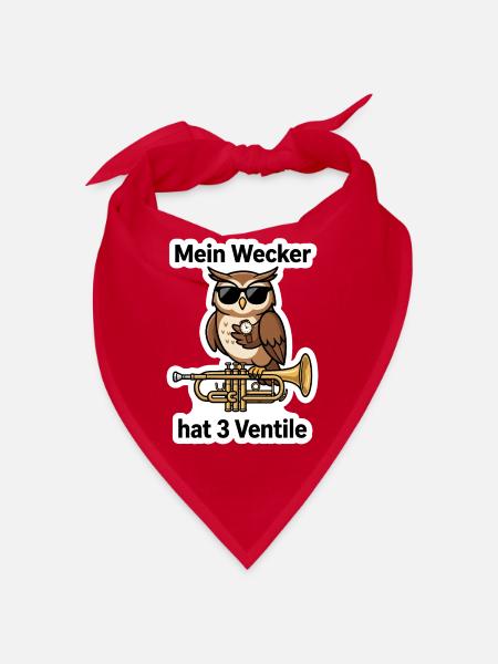 Trompete Trompeter Blasmusik Wecker T-Shirt - Bandana - Rot - Vorne