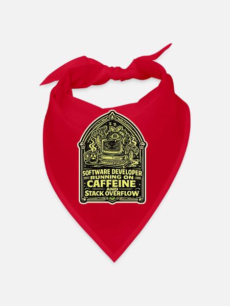 Koffein Und Stack Overflow Entwickler Design - Bandana - Rot - Vorne