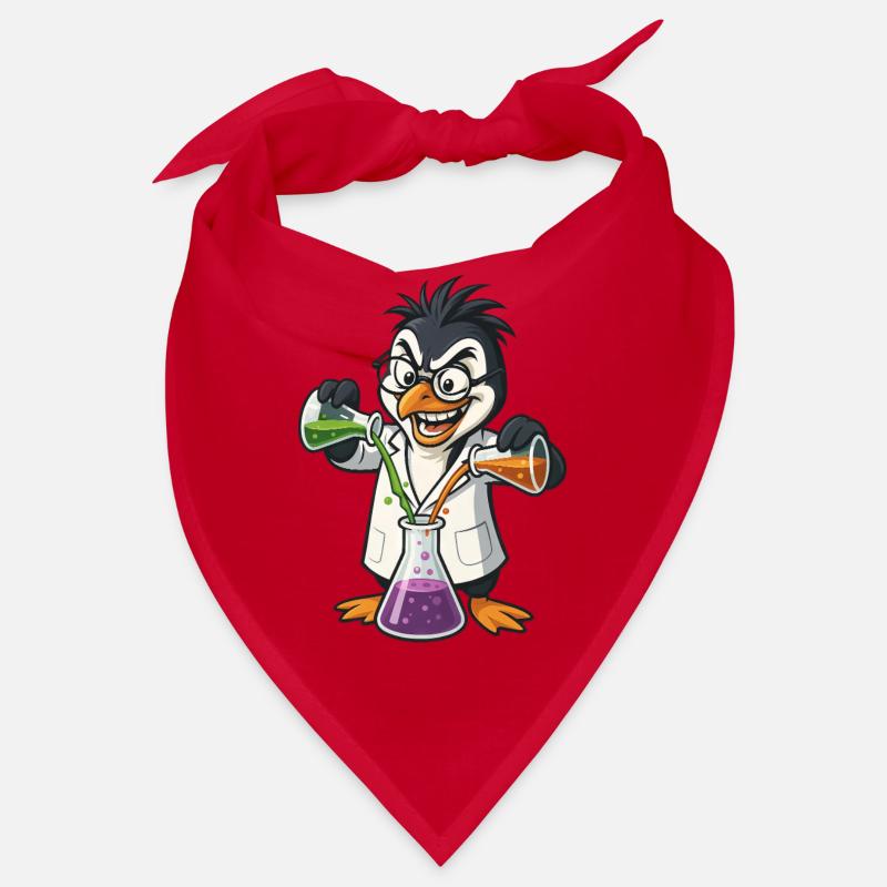 Crazy Professor Penguin Chemistry Nerd Experiment Bandana