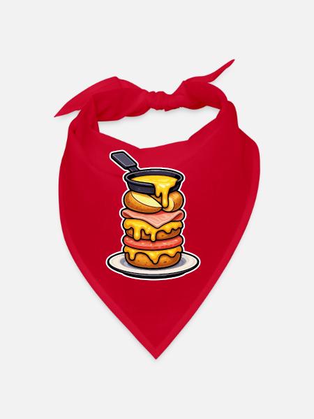 Raclette with Melting Mountain Cheese and Fondue - Bandana - red - Front