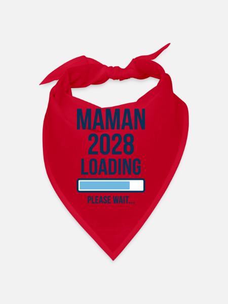 Annonce Grossesse Maman 2028 Loading - Bandana - rouge - Devant