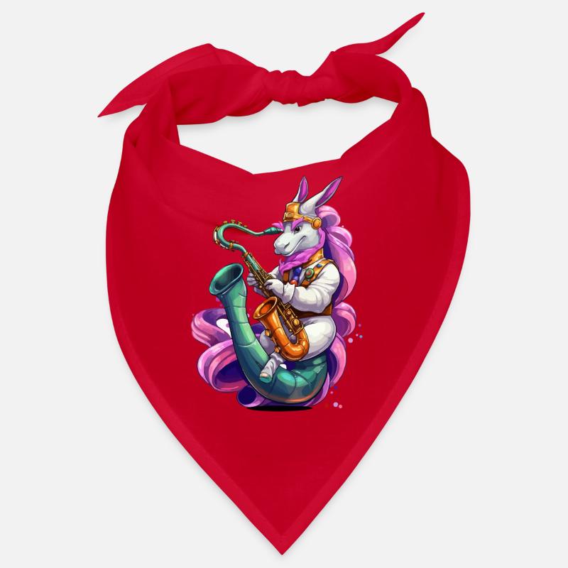 Funkelndes Einhorn Saxophon Bandana
