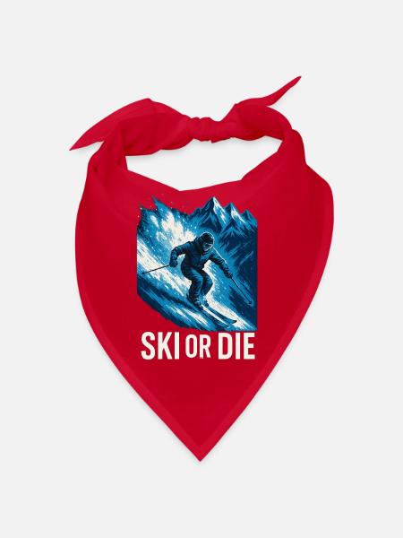 Gipfelsturm Skifahrer Blau - Bandana - Rot - Vorne
