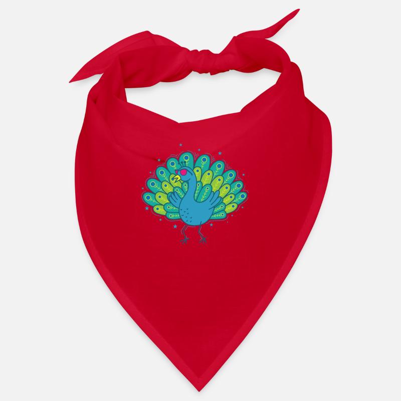cooler Pfau mit Sonnenbrille Vogel Federn Bandana