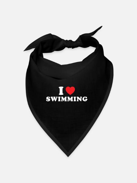 Sport I Love Swimming - Bandana - Schwarz - Vorne