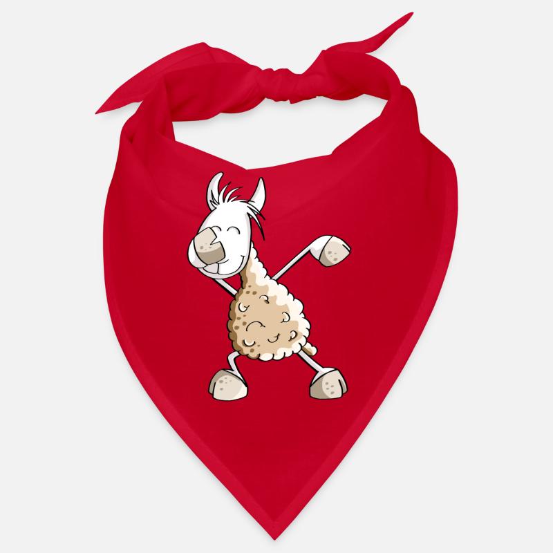 Dab Dance Lama - Dabbing Alpaka - Fun Comic - Bandana - Rot
