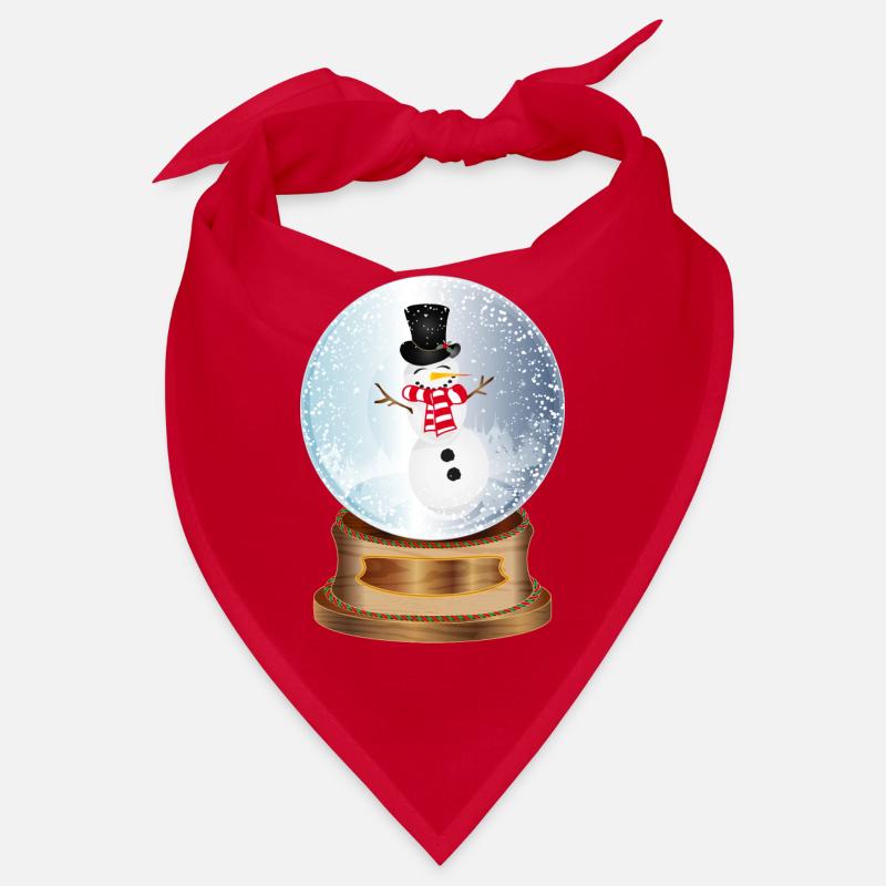 schöne nostalgische Schneekugel mit Schneemann Bandana