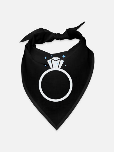 Diamant Ehering - Bandana - Schwarz - Vorne