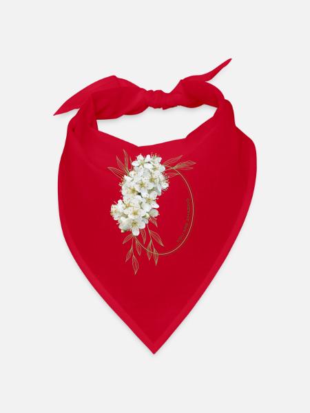 Du bist großartig – elegantes Blumendesign - Bandana - Rot - Vorne