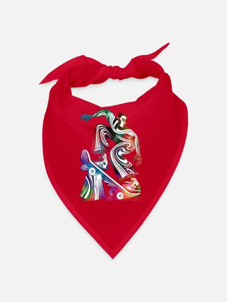 Bunte Skater-Abstraktion - Bandana - Rot - Vorne
