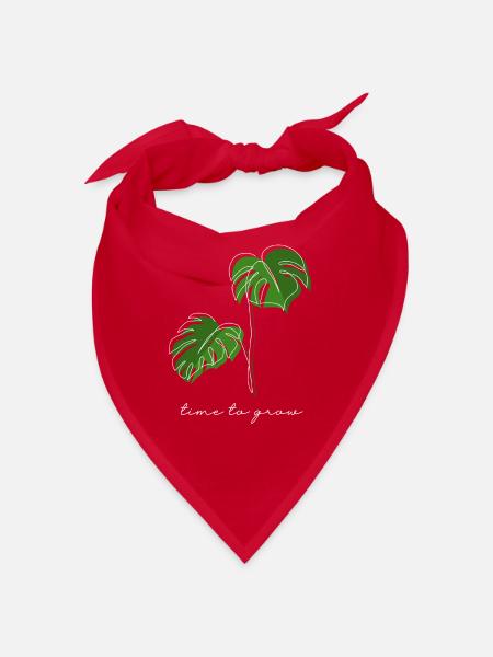 Monstera, Linéaire, plan, plante, Leaf, Minimal - Bandana - rouge - Devant