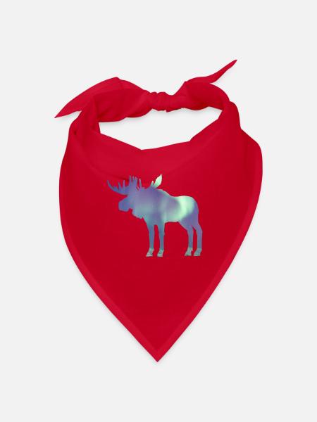 Elk Northern Lights - Bandana - red - Front