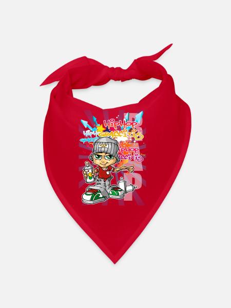 Graffiti boy background - Bandana - Rot - Vorne