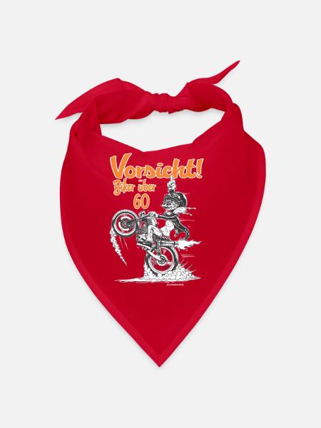 Tees Paradise Biker ueber 60 Biker Geschenk Shirt - Bandana - Rot - Vorne