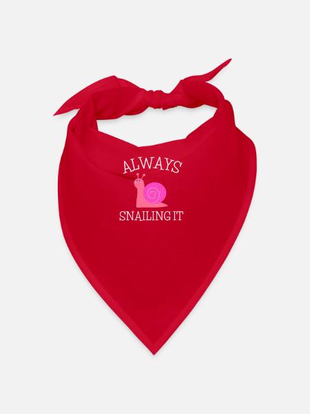 Snail animal sweet softening slime funny humor - Bandana - red - Front