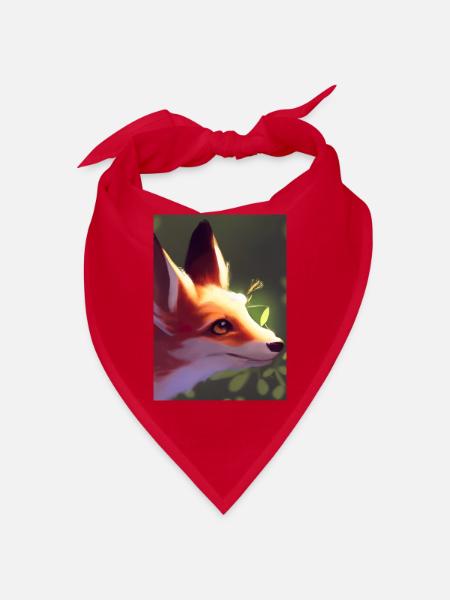 Niedliche Fuchs-Malerei - Bandana - Rot - Vorne