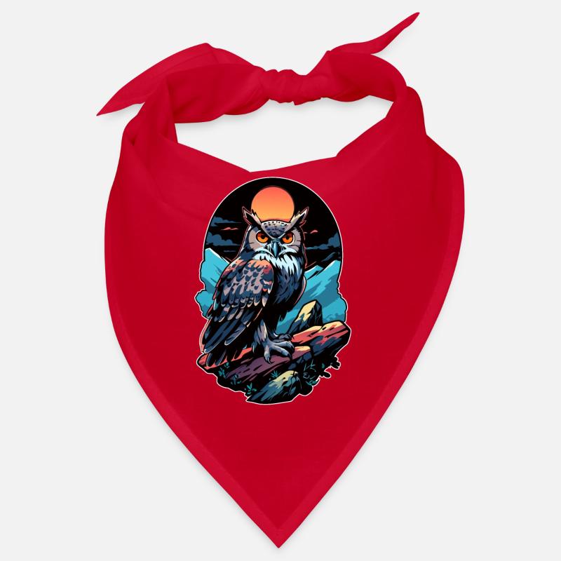 Großer Eule Uhu bei Mondschein Bandana
