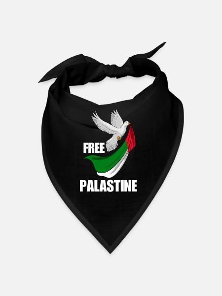 Free Palestine Design – Déclaration pour la paix - Bandana - noir - Devant