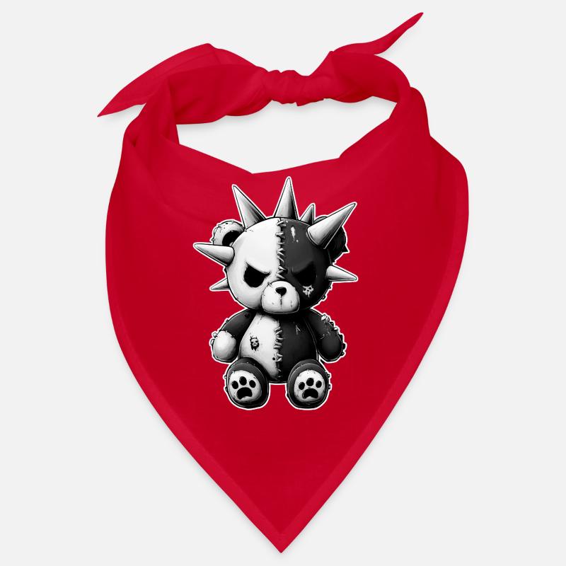 Split Skull Plush Bear Punk Bandana