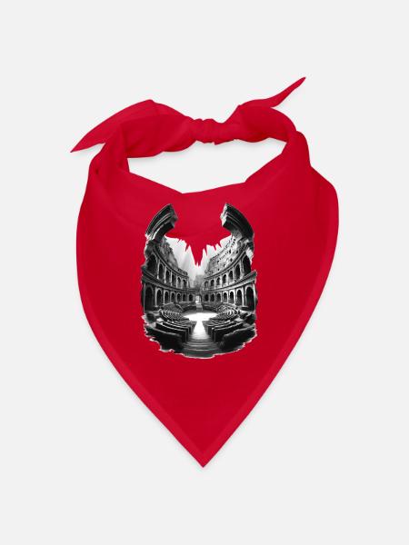 Rundes Kolosseum in Ruinen - Bandana - Rot - Vorne