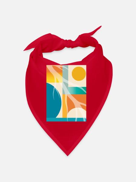 Abstrakte Geometrie mit organischen Formen Retro  - Bandana - Rot - Vorne