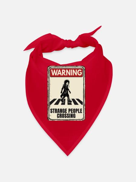 WARNING - Strange People Crossing - Goth - Bandana - Rot - Vorne