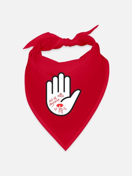 Frag mich nichts. Hand, pssst. - Bandana - Rot - Vorne
