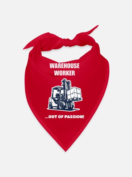 Warehouse Worker Out Of Passion Stapler Geschenk - Bandana - Rot - Vorne