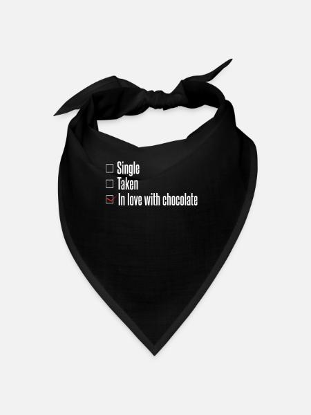 Single Vergeben Schokolade Essen Valentinstag - Bandana - Schwarz - Vorne