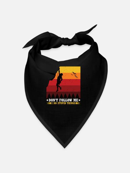 Free Solo Klettern Bergsteigen Freiklettern Felsen - Bandana - Schwarz - Vorne