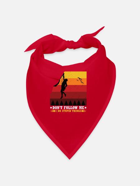 Free Solo Klettern Bergsteigen Freiklettern Felsen - Bandana - Rot - Vorne
