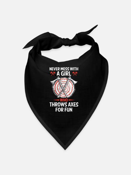 Axe Thrower Girl Sports Woman Throw Axe Axe Throw - Bandana - black - Front