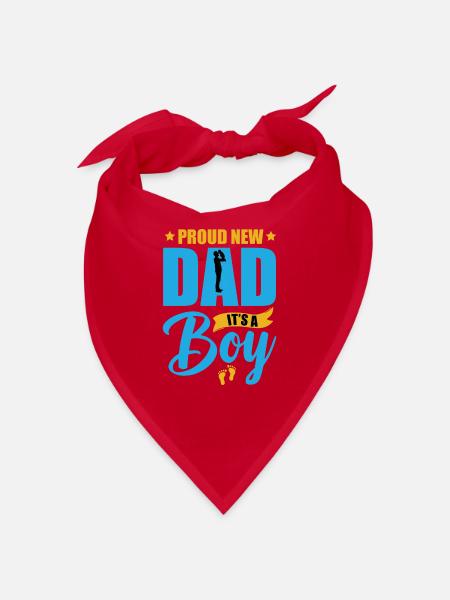 Stolzer Papa Es ist ein Junge - Vater - Bandana - Rot - Vorne