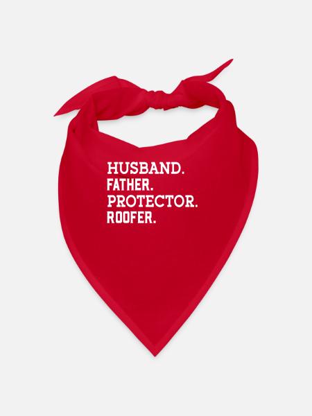 Papa Roofer Father Roofing Craft Roofing Roof - Bandana - red - Front