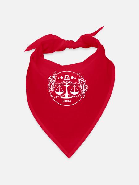 Sternzeichen Waage Eigenschaften, Tierkreiszeichen - Bandana - Rot - Vorne