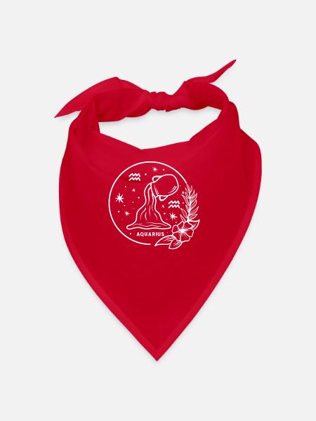 Aquarius Signe du zodiaque Anniversaire Naissance - Bandana - rouge - Devant