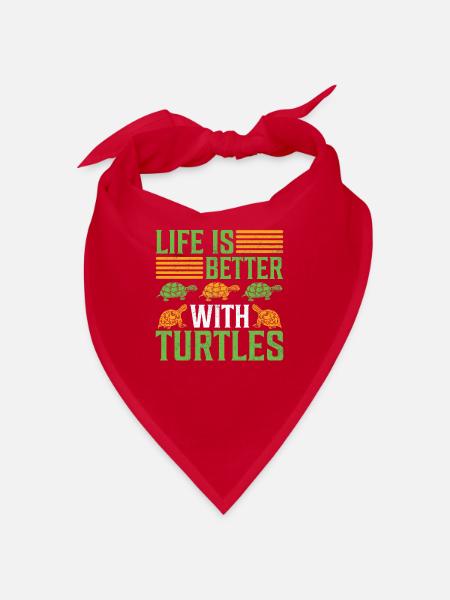 Turtle Shell Animal Funny Saying Zoo - Bandana - red - Front