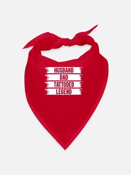 Vater Tattoo Bart Ehemann Papa Legende - Bandana - Rot - Vorne