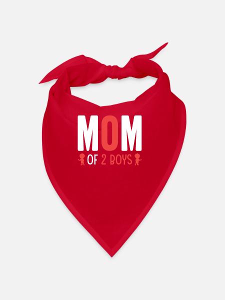 Mama Von Zwei Jungs Mutter Muttertag - Bandana - Rot - Vorne