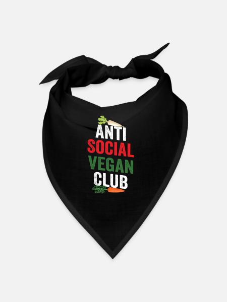 Veganer Veganes Leben - Bandana - Schwarz - Vorne